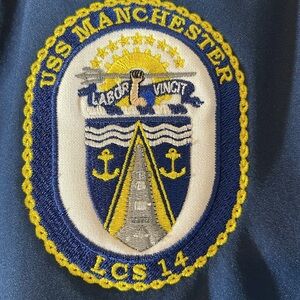 Port Authority Core Soft Shell Jacket Navy Blue U.S. NAVY USS MANCHESTER Large